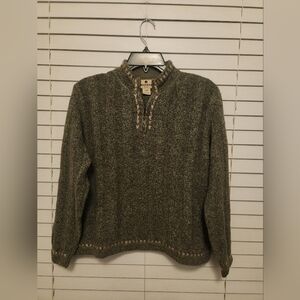 Woolrich Women's Sage Green Quarter Zip Sweater Size M